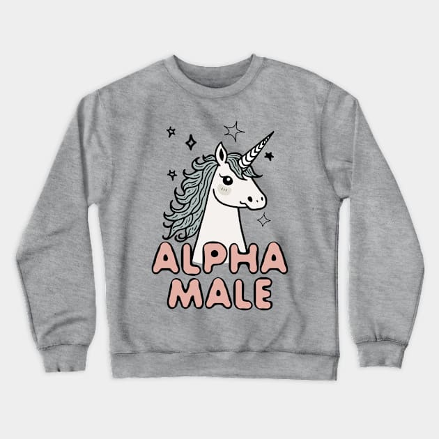 Alpha Male Quirky Unicorn Crewneck Sweatshirt by Anticorporati